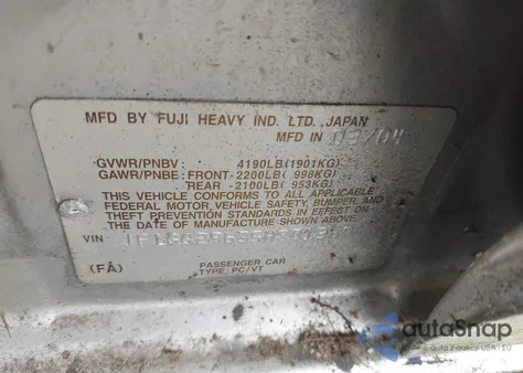 2005 Subaru Impreza Wrx из США, поврежденный, VIN JF1GG29635H801369